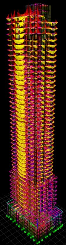 ETABS model elevation of Anchor Sky tower