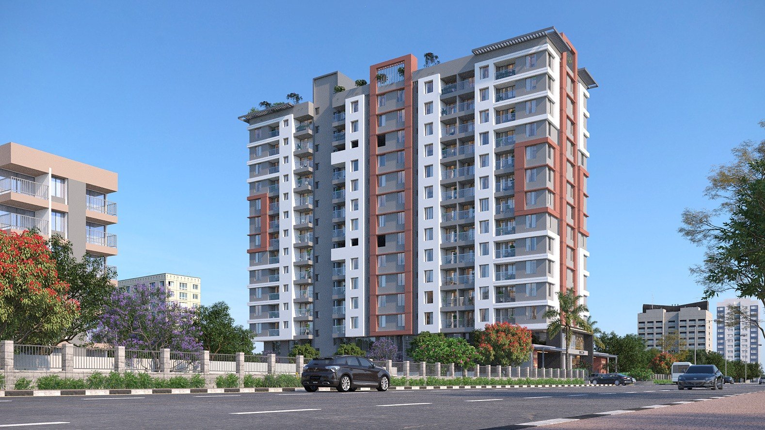 Sky Blue Project residential tower at Dighi, Pune